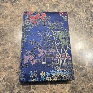 Chinoiserie brocade fabric covered journal notebook hardcover diary...